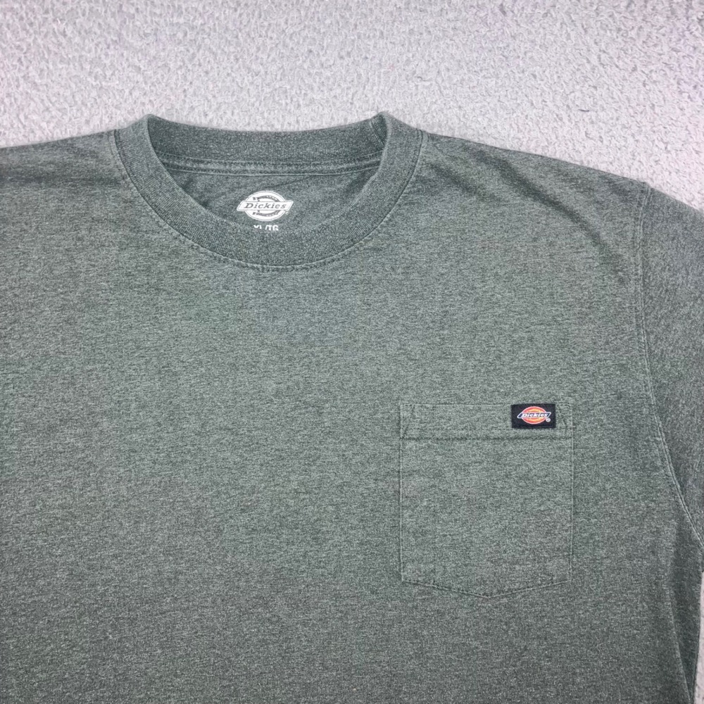 Dickies Pocket T-Shirt Mens XL Green Heathered S/S Work Skater Outdoor Thrashed